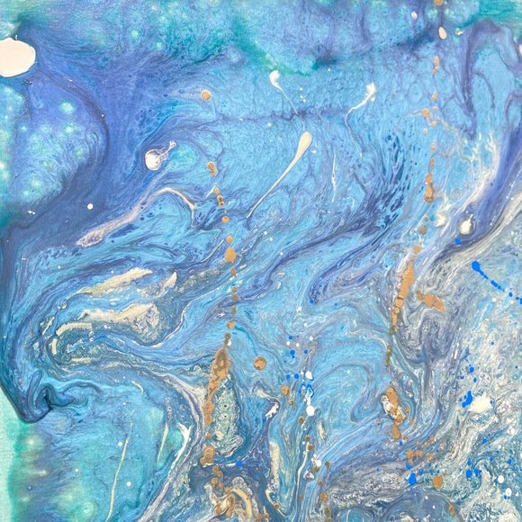 Ebb and Flow Original Art Mixed Media Painting Frame Ready Artwork 11x14in - Picture 4 of 8